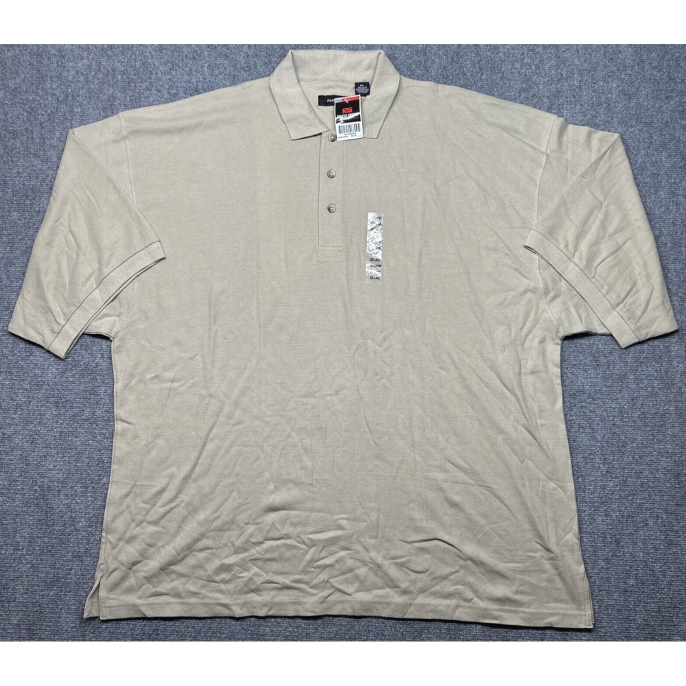 Vintage Ringo Sport Polo Shirt Mens 6XL Beige Golf Short Sleeve 100% Cotton New